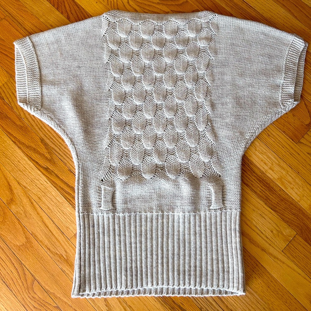 Wool Blend Knitted Sleeveless Tunic Sweater Size L